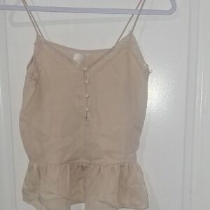 H&M Beige Camisole with Lace Trim